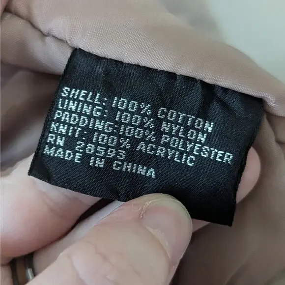 Member's Only Vintage 80s Tan Collared Full Zip Puffer Jacket Size 40 Medium - Picture 9 of 11